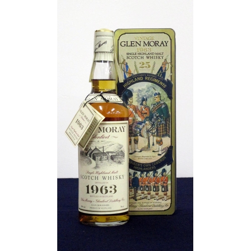 7 - 1 75-cl bt Glen Moray, Glenlivet 1963 25 YO Vintage  Single Highland Malt Scotch Whisky Limited Edit... 