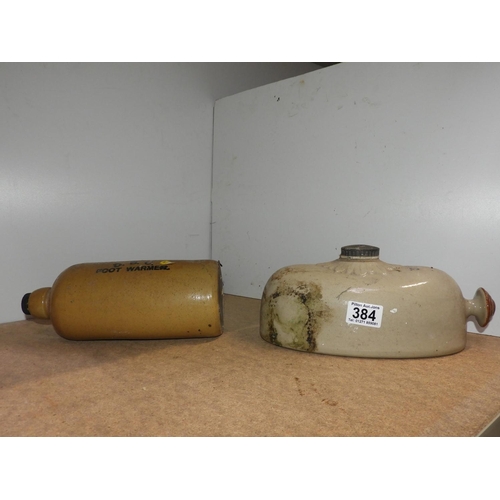 2x Stoneware Hot Water Bottles