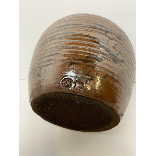 695 - Wenford Bridge Todd Piker Studio Pottery Vase with Temoco Glaze - 19cm High