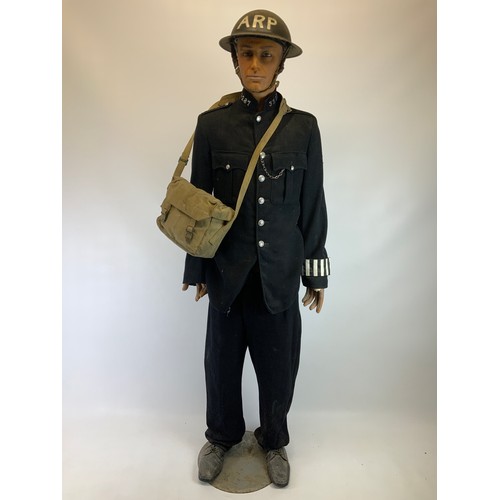 WWII ARP Warden Uniform on Manikin | Barnebys