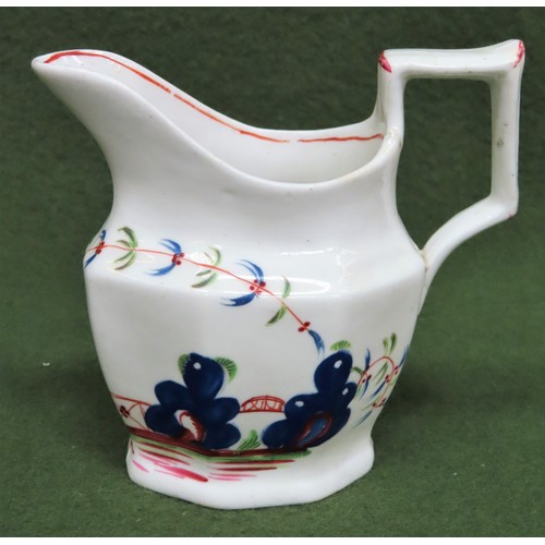 18th century handpainted Liverpool pottery style jug. Approx. 11.5cm H