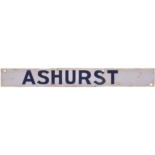 31 - A destination plate from the Brighton train departure indicator, ASHURST, a station on the Oxted to ... 