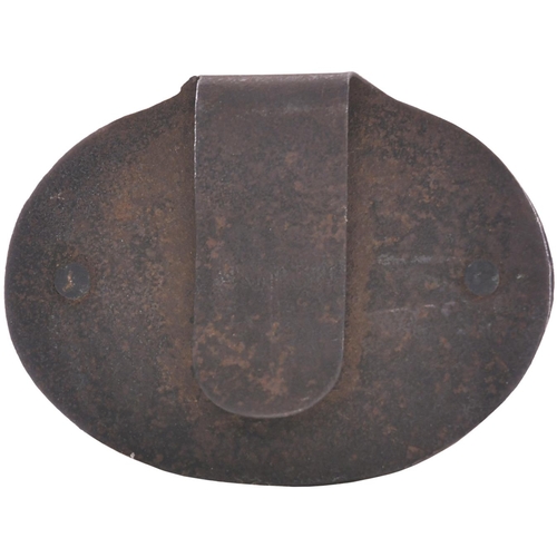 49 - A shedplate 34 as used by the LNWR at Patricroft from the 1870s to 1935. Mounted on a bracket at the... 