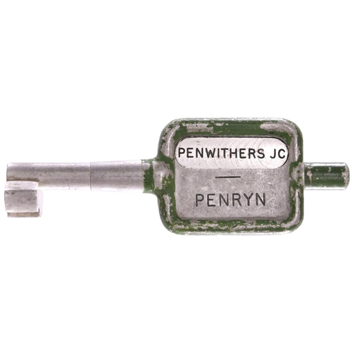 13 - A single line key token, PENWITHERS JC-PENRYN, (alloy), from the Truro to Falmouth branch. (Postage ... 