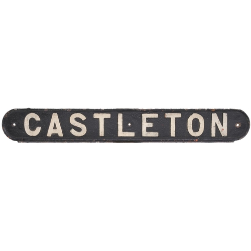 7 - An LNER seat back plate, CASTLETON, from the Battersby to Grosmont section of the Esk Valley route. ... 