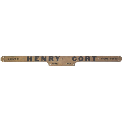 41 - A London & North Western Railway locomotive nameplate, HENRY CORT, LNWR CREWE WORKS, APRIL 1909, fro... 