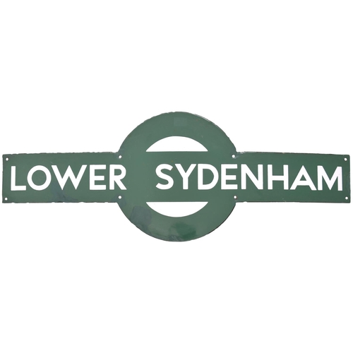 9 - A Southern Railway target sign, LOWER SYDENHAM, from the New Cross to Croydon and Hayes route. Excel... 
