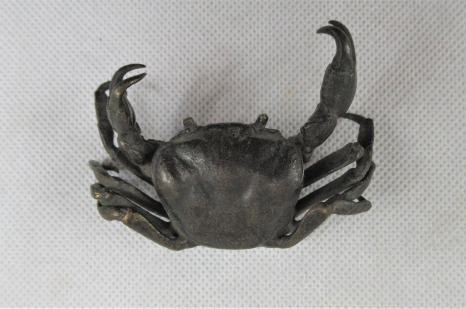 A Japanese Bronze Figure of A Crab, Approximately 8cm.