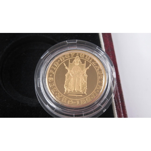 163 - A 1989 Proof Gold Sovereign. '500th Anniversary of The Gold Sovereign'. 22Ct gold in excellent condi... 