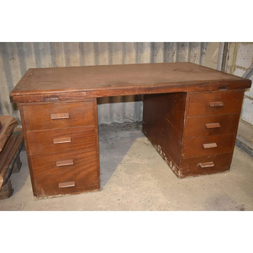11 - A vintage pedestal office desk                                        

Subject to VAT
