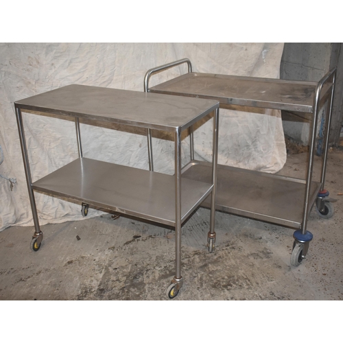 55 - Two stainless steel trolleys                                                 

Subject to VAT