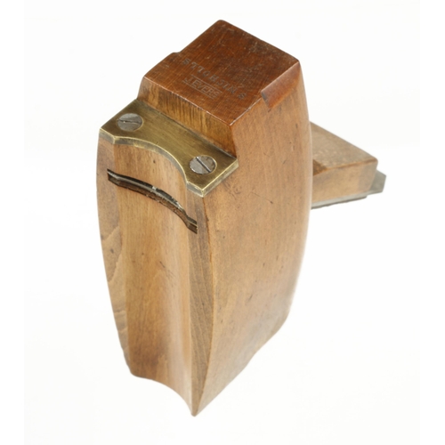 791 - A most unusual and little used beech capping plane by PRESTON with inset brass front F