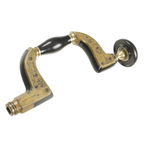 915 - A brass framed ebony brace by MARPLES with ivory ring in ebony head G+