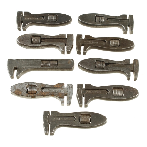 123 - Eight different pairs of King Dick adjustable wrenches and a LUCAS wrench G