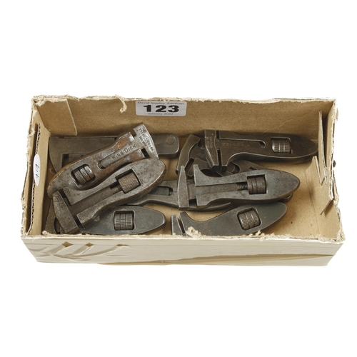123 - Eight different pairs of King Dick adjustable wrenches and a LUCAS wrench G