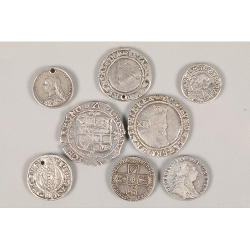 Eight 18th century British silver coins