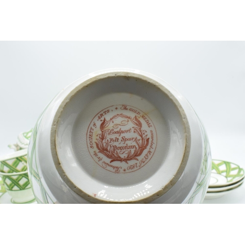 21 - Coalport porcelain part tea and dinner set in the Felt Spar design, circa 1820 (14 pieces) The tea s... 