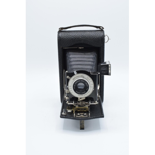 23 - Kodak No 3 Folding Pocket Camera Model H: in leather carry case. Untested condition, assumed spares ... 