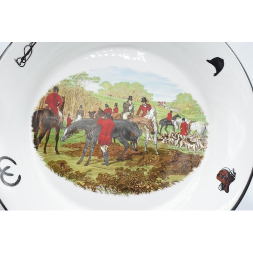 3 - Large shallow bowl depicting a hunting scene of J.F Herring and Son, made by China Originals of Cong... 