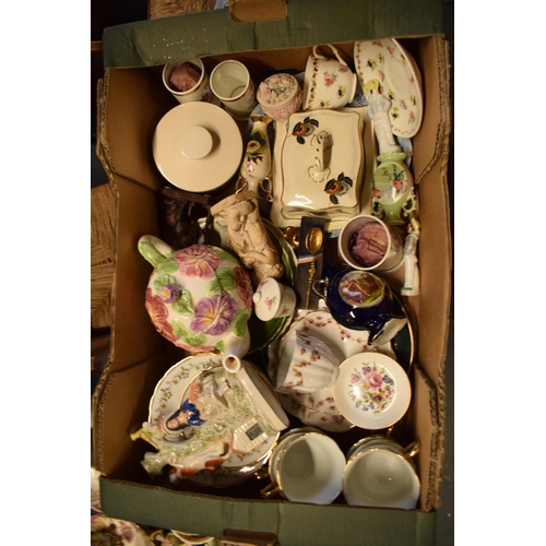 5G - A mixed collection of items to include a Staffordshire flatback, tea ware, vases etc

Condition is m... 