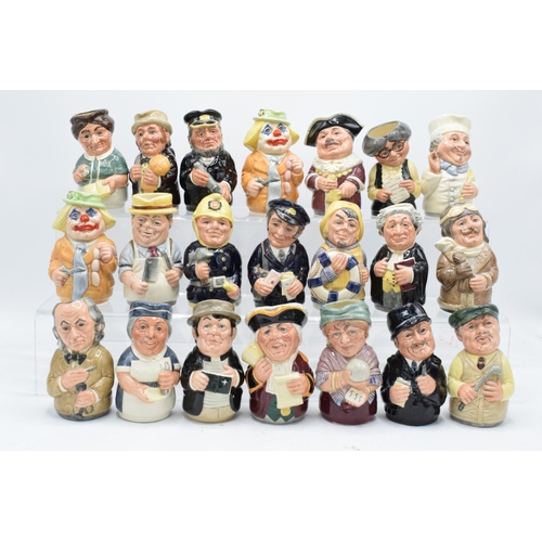 124 - A good collection of Royal Doulton Doultonville Toby jugs to include Len Lifeboat D6811, Pat Parcel ... 