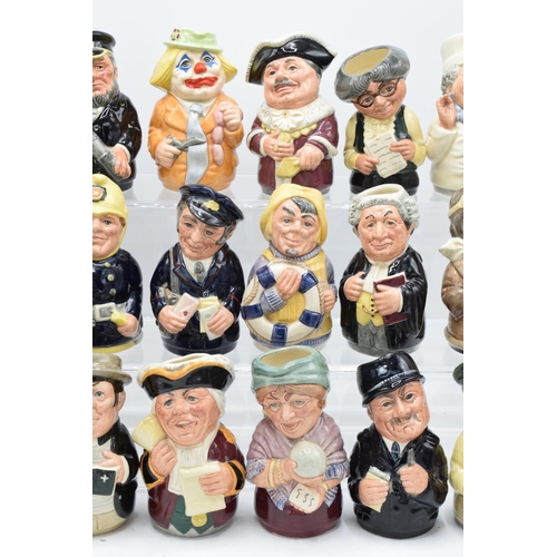 124 - A good collection of Royal Doulton Doultonville Toby jugs to include Len Lifeboat D6811, Pat Parcel ... 