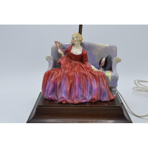 133 - Royal Doulton figural table lamp with Sweet and Twenty figure with original shade and fixtures. Unte... 