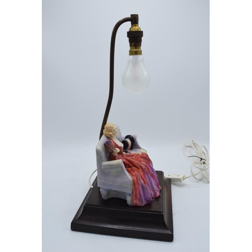 133 - Royal Doulton figural table lamp with Sweet and Twenty figure with original shade and fixtures. Unte... 