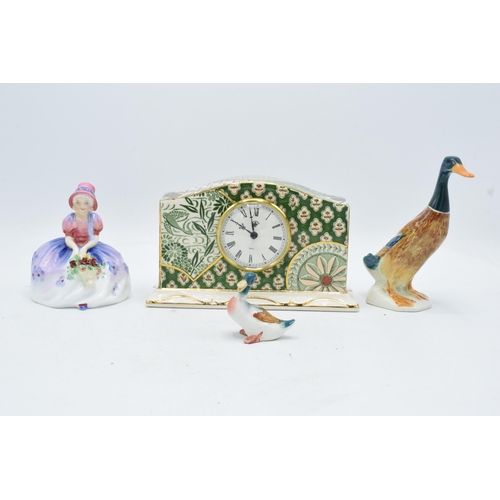 159A - A collection of pottery to include Beswick mallard duck 756-2, a similar smaller example, Royal Doul... 