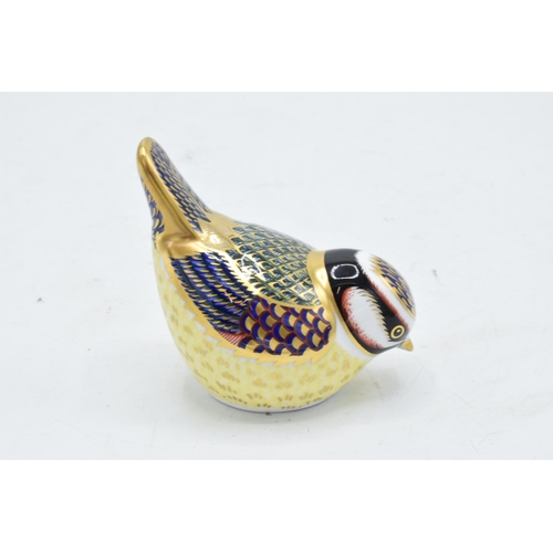 163 - Royal Crown Derby paperweight in the form of a Bluetit. First quality with stopper. In good conditio... 