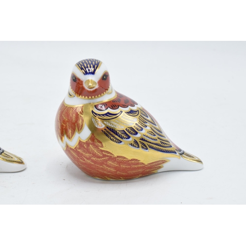 168 - A pair of Royal Crown Derby paperweights in the form of Chaffinches. First quality with stoppers. In... 