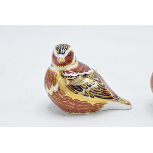 168 - A pair of Royal Crown Derby paperweights in the form of Chaffinches. First quality with stoppers. In... 