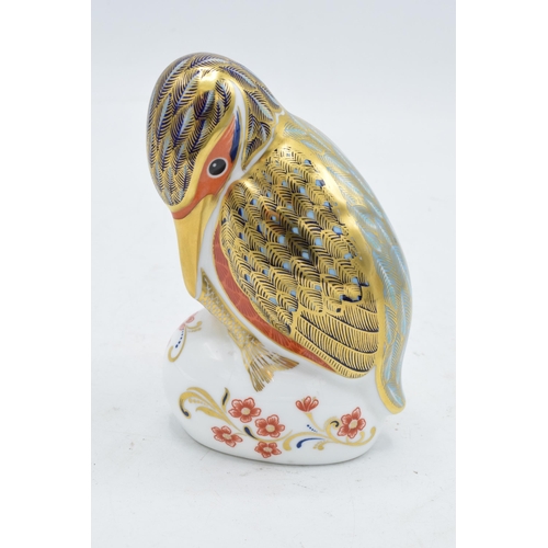 177 - Royal Crown Derby paperweight in the form of a Kingfisher. First quality with stopper. In good condi... 