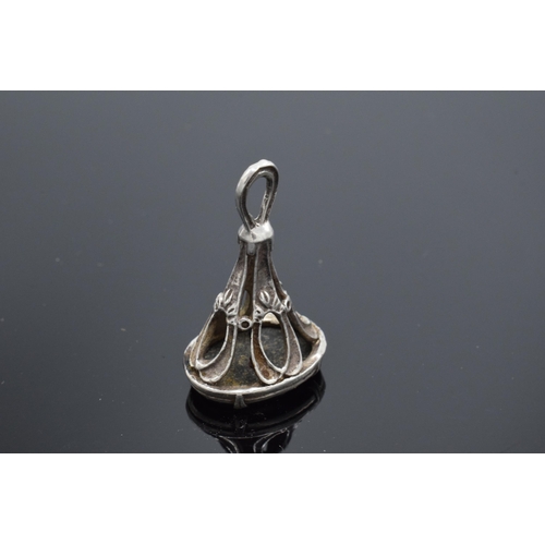 195 - A silver desk seal with onyx base.