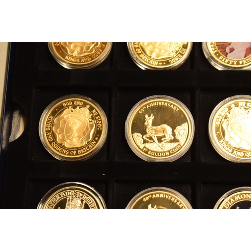 257 - A boxed collection of commemorative coins to include 1952-2012 Diamond Jubilee 50 Pence coin Elizabe... 