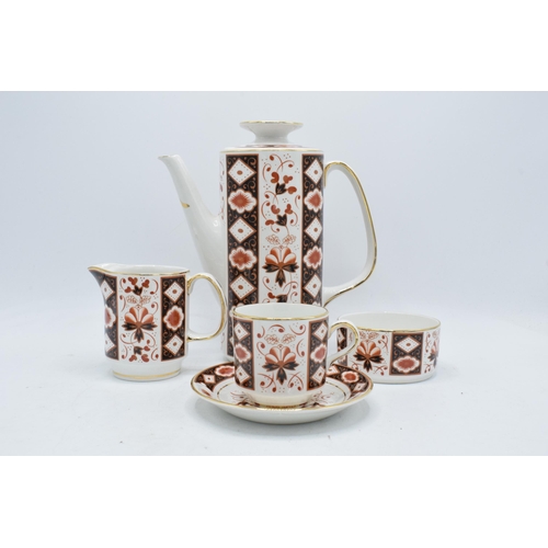 55 - An Arklow Imari-style coffee set in the Kildare design to include a coffee pot, milk and sugar and 5... 