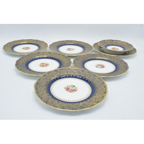 77 - George Jones Crescent China part tea set to include 6 cups, 6 saucers, 6 sides (6 trios), a sugar bo... 