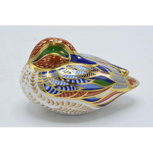 45 - Royal Crown Derby paperweight in the form of a Teal duck. First quality with stopper. In good condit... 