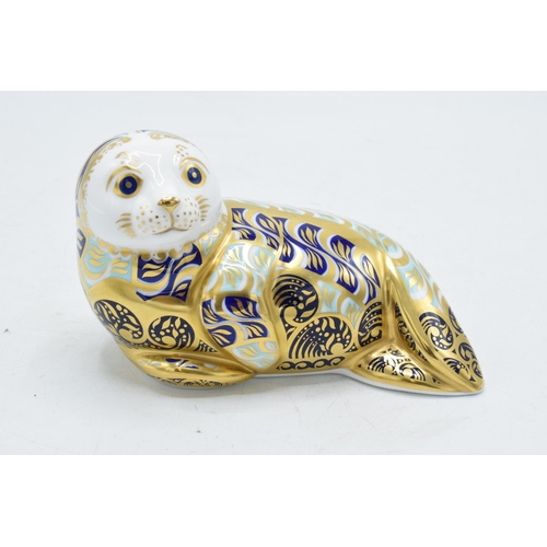 58 - Boxed Royal Crown Derby paperweight in the form of a Harbour Seal, limited edition. First quality wi... 