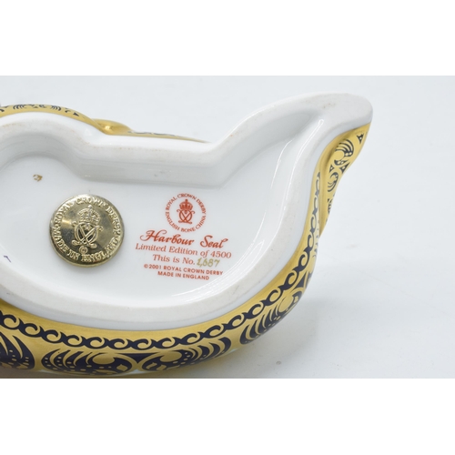 58 - Boxed Royal Crown Derby paperweight in the form of a Harbour Seal, limited edition. First quality wi... 