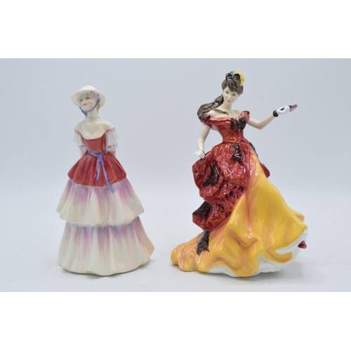 115 - A pair of Royal Doulton lady figures to include Belle HN3703 with cert and Eliza HN3179 (2).