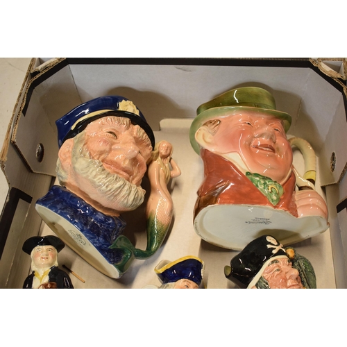 125 - A collection of Toby and character jugs to include Large Royal Doulton Old Salt D6551 x 2 (1 second)... 