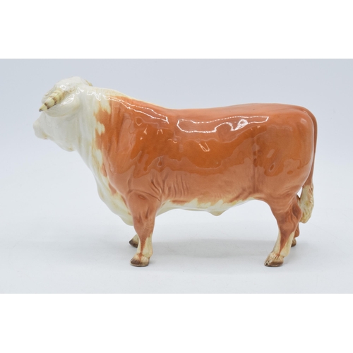 148 - Early Beswick Hereford Bull 949 model with round backstamp (af).