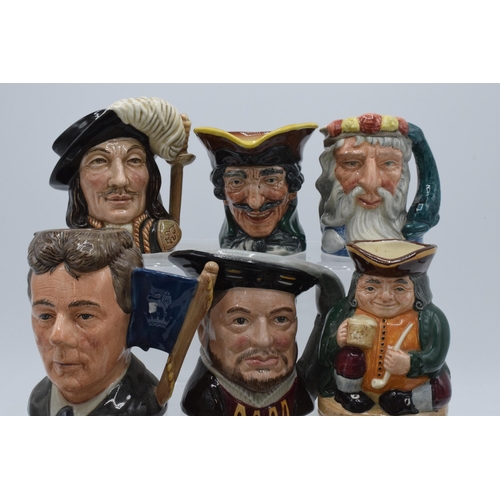 164 - A collection of small Royal Doulton character jugs to include Old Salt, Robin Hood, Long John Silver... 