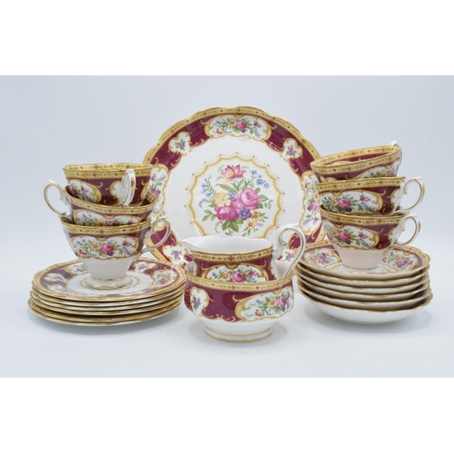184 - A collection of Royal Albert Lady Hamilton tea ware to include 6 cups, 6 saucers, 6 side plates, a s... 