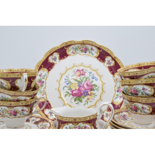 184 - A collection of Royal Albert Lady Hamilton tea ware to include 6 cups, 6 saucers, 6 side plates, a s... 