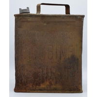 An unusual Motor Owners Combine Spirit two gallon petrol can in untouched condition, 32.5cm tall.