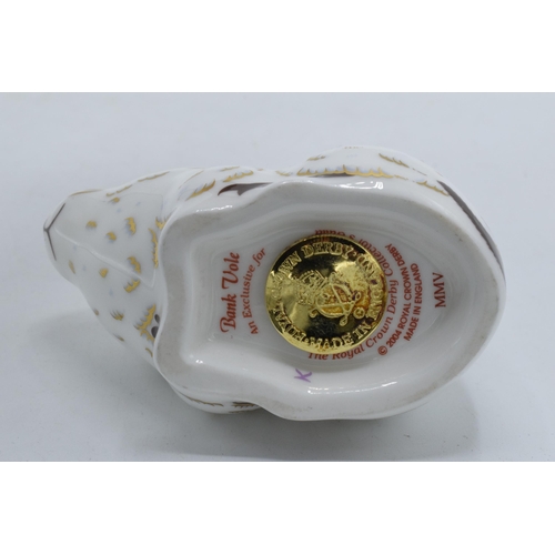 78 - Royal Crown Derby paperweight Bank Vole, first quality with gold stopper.