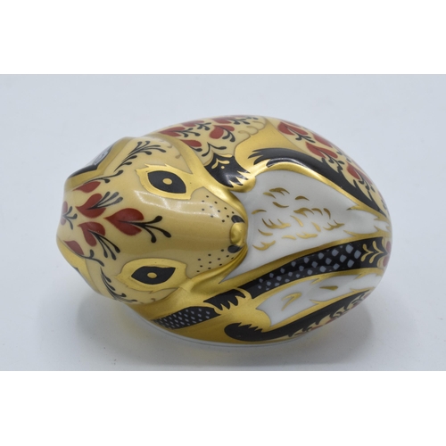 79 - Royal Crown Derby paperweight Country Mouse, first quality with gold stopper.