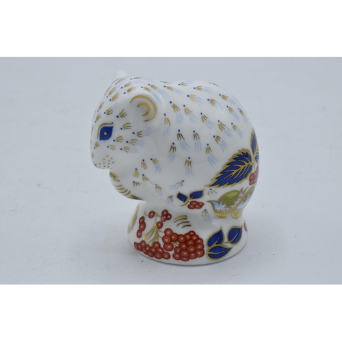 81 - Royal Crown Derby paperweight Derby Dormouse, first quality with gold stopper.
